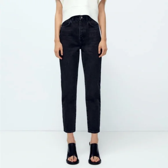 Z1975 Mom Zara Mom Jeans Black Zara Jeans Zara Trf Mom Fit